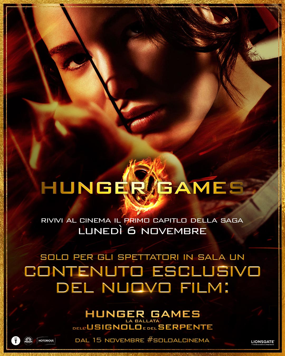 Hunger Games - Poster ritorno in sala 6 novembre 2023