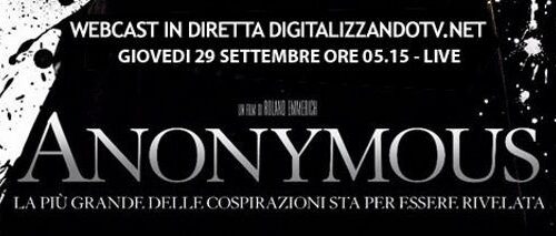 Anonymous, trailer italiano e Diretta Webcast