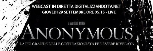 Anonymous, trailer italiano e Diretta Webcast