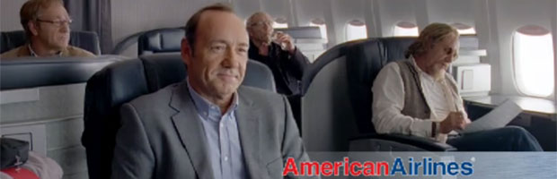 Kevin Spacey negli spot TV American Airlines