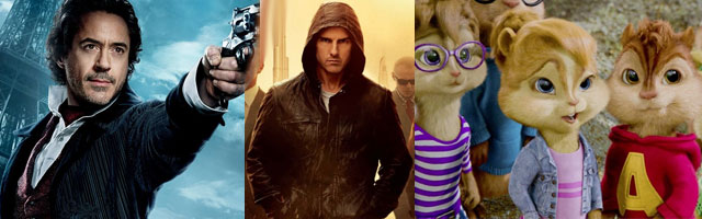 Mission Impossible 4 - Sherlock Holmes 2 - Alvin Superstar 3