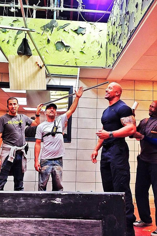 Dwayne Johnson sul set di Fast and Furious 6