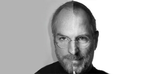 Ashton Kutcher in foto Split-Screen con Steve Jobs