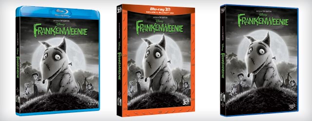 Frankenweenie di Tim Burton in DVD, Blu-ray 3D
