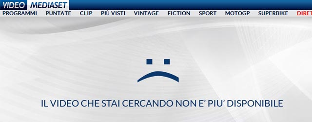 Video Mediaset non disponibile