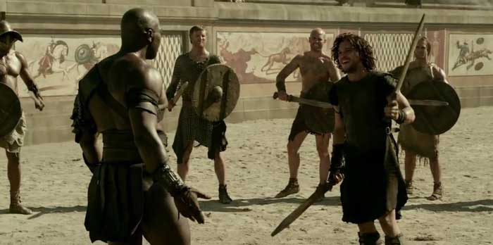 Clip Combattimento tra gladiatori nell'arena - Pompei