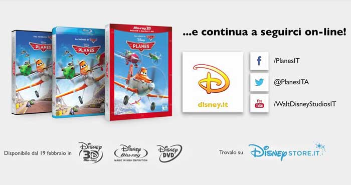 Planes: promo homevideo DVD, Blu-ray, Blu-ray 3D