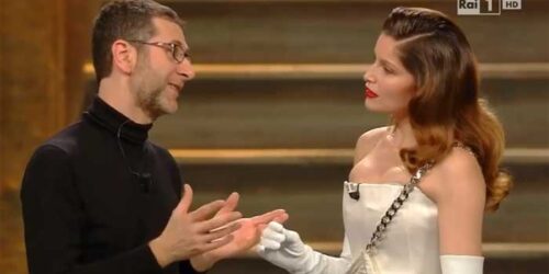Sanremo 2014: Laetitia Casta e Fabio Fazio
