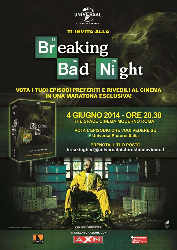 locandina ufficiale dell'evento Breaking Bad Night del 4 giugno 2014