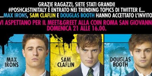 Posh: Sam Claflin, Max Irons e Douglas Booth presenteranno a Roma il film