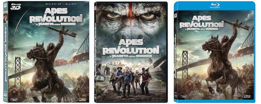 Apes revolution: Il pianeta delle scimmie in DVD, Blu-ray, BD3D