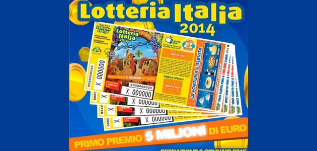Lotteria Italia 2014: i Biglietti Vincenti