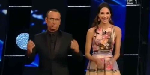 Sanremo 2015: Ingresso di Rocío Munoz Morales - 4a Serata