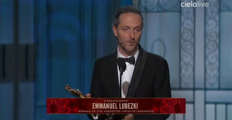 Oscar 2015: Emmanuel Lubezki per 'Birdman' vince Miglior Fotografia