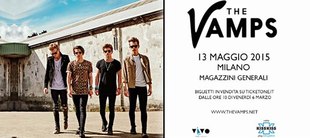 The Vamps in concerto in Italia il 13 maggio 2015 a Milano