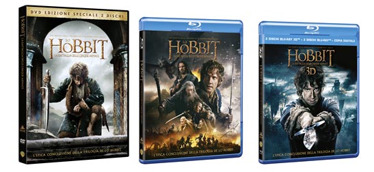 Lo Hobbit: La Battaglia delle Cinque armate in Blu-Ray, BD-3D e DVD