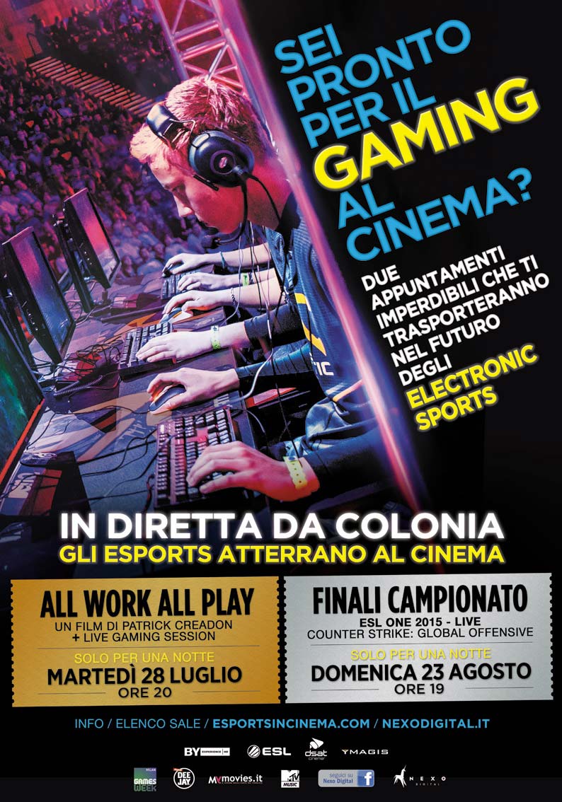 eSports al cinema in diretta via satellite da Colonia: 28 luglio e 23 agosto 2015