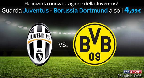 Juventus-Borussia Dortmund, amichevole 25 Luglio 2015 su Sky Sport e Sky online