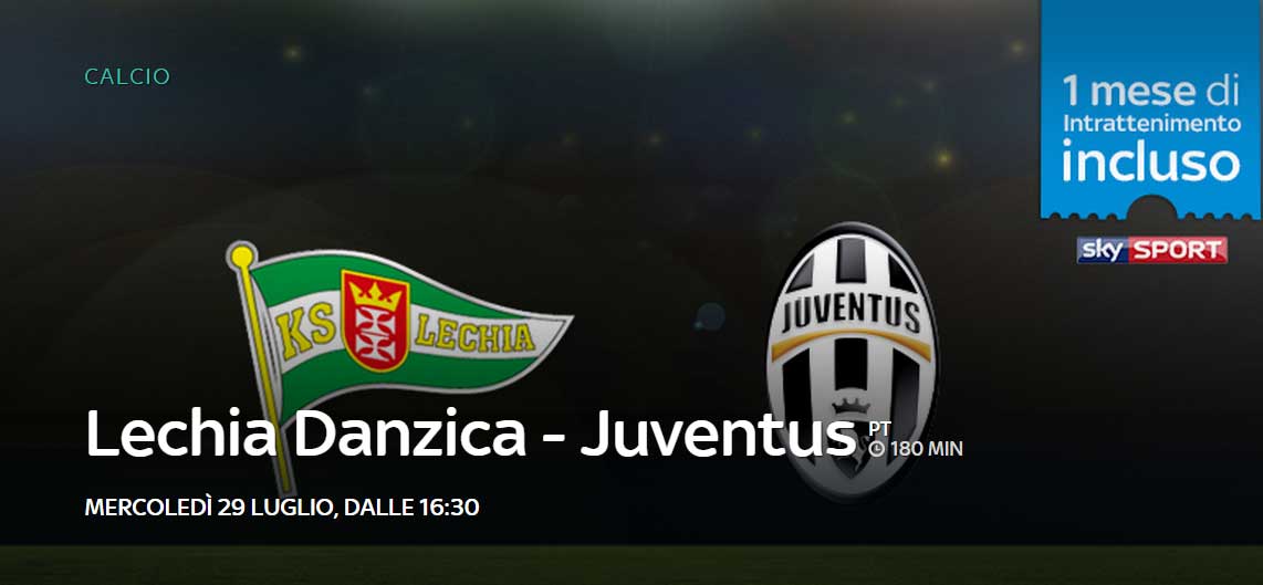 Lechia Danzica-Juventus, amichevole 29 Luglio 2015 su Sky Sport e Sky online