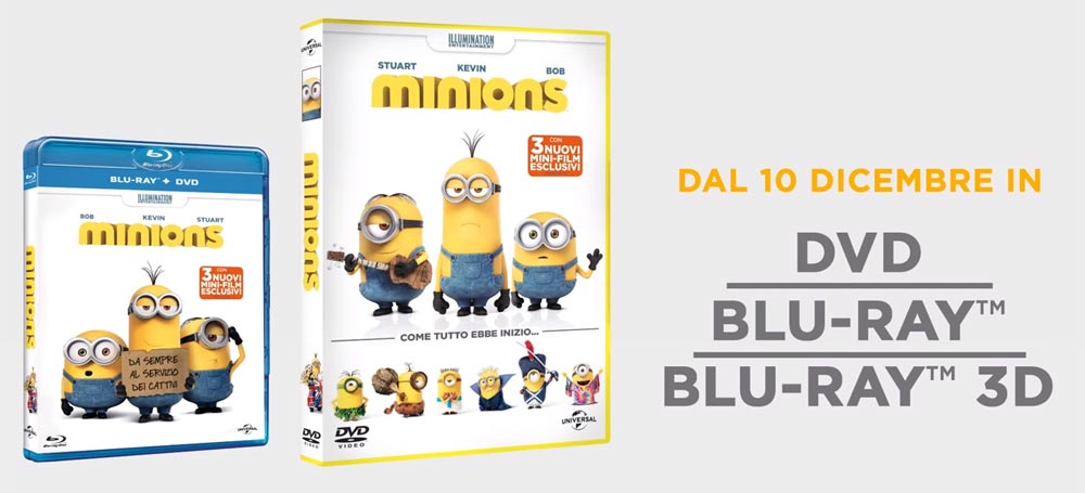 Minions in DVD, Blu-ray, BD3D