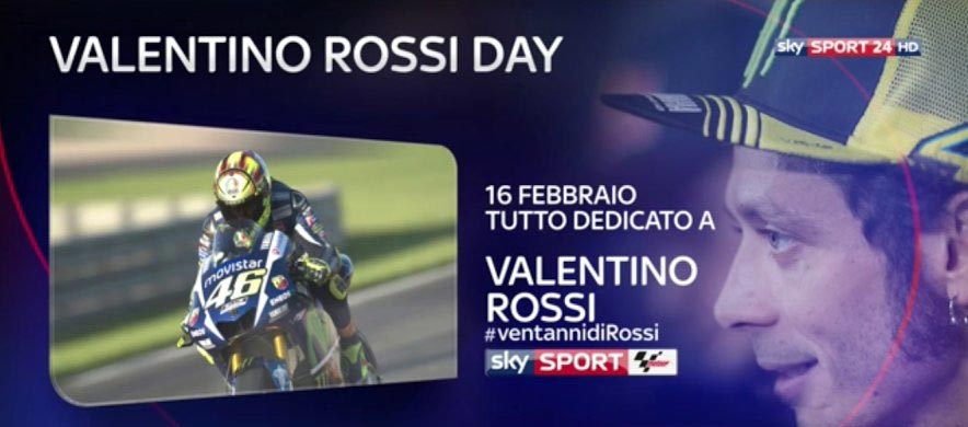 Valentino Rossi Day: 16 febbraio 2016 su Sky Sport