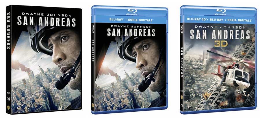 San Andreas in DVD, Blu-ray, BD3D