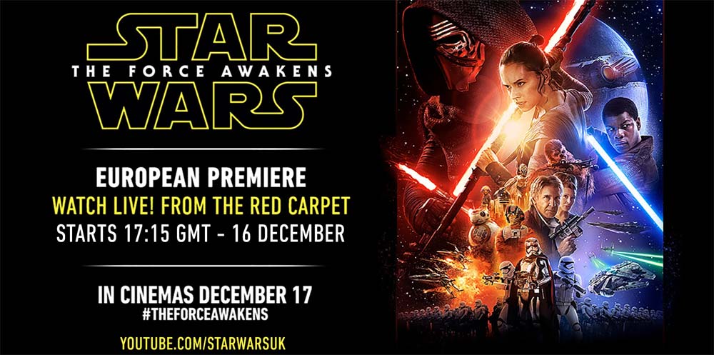 Star Wars: Premiere europea de Il Risveglio della Forza in Diretta Live streaming