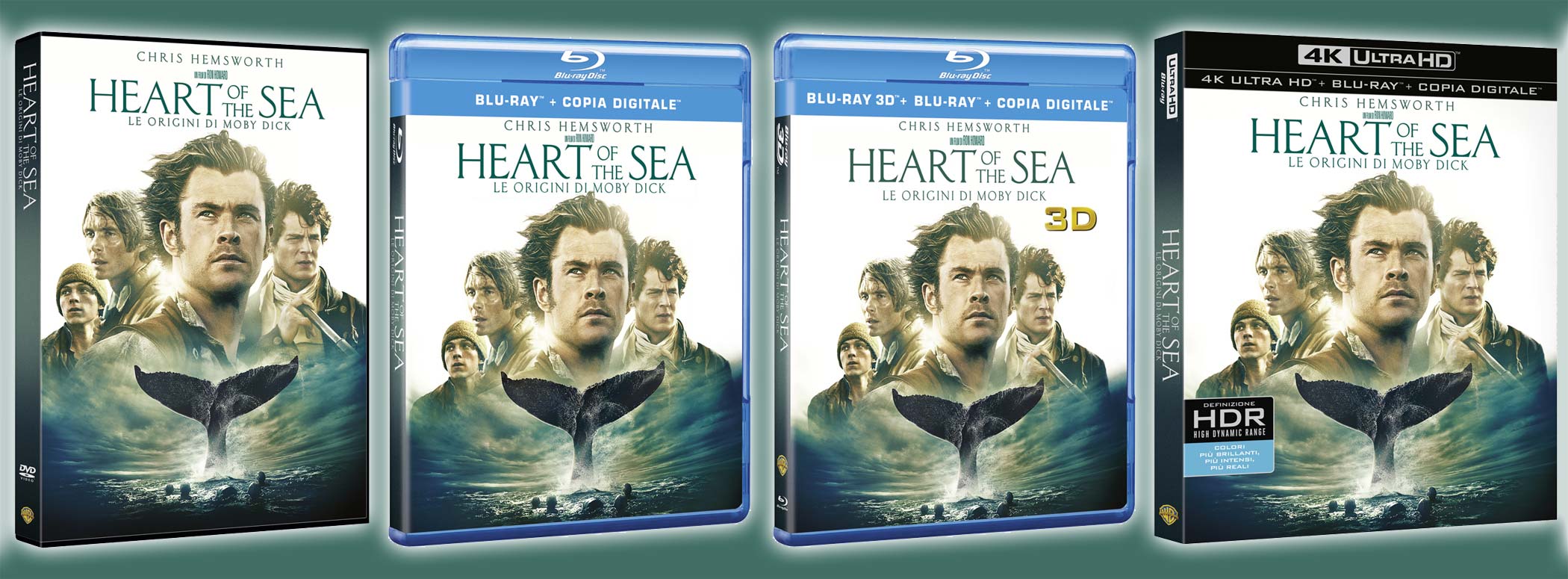 Heart of the Sea in DVD, Blu-ray, BD3D, 4K-UHD