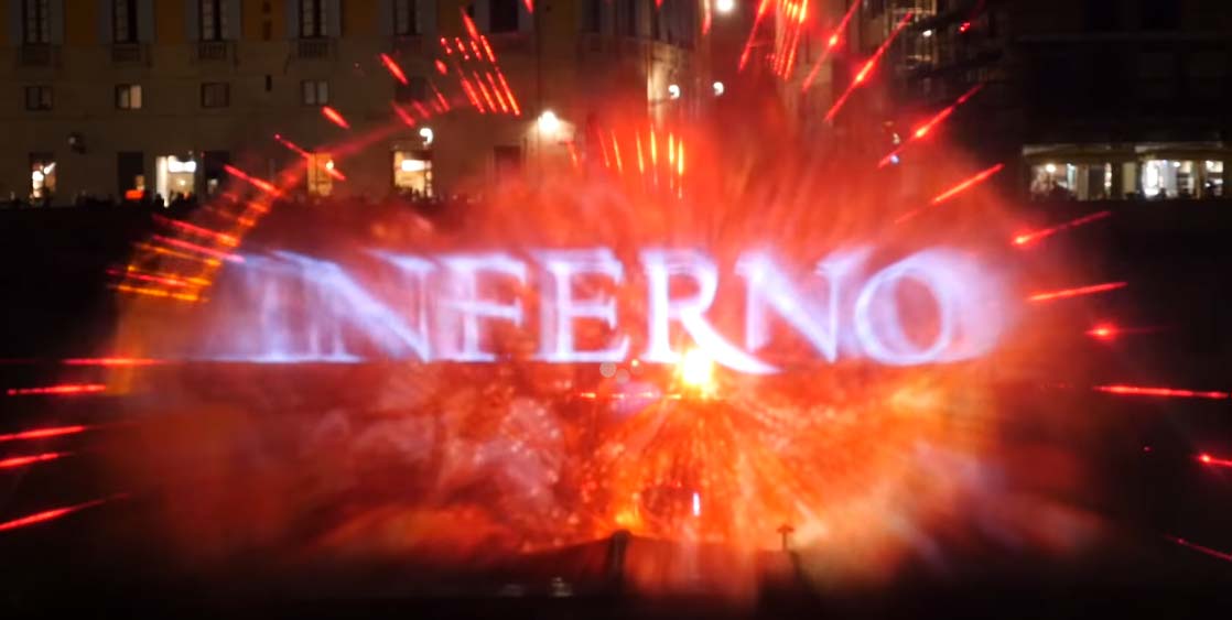 Inferno, schermo d'acqua sull'Arno aspettando la première mondiale