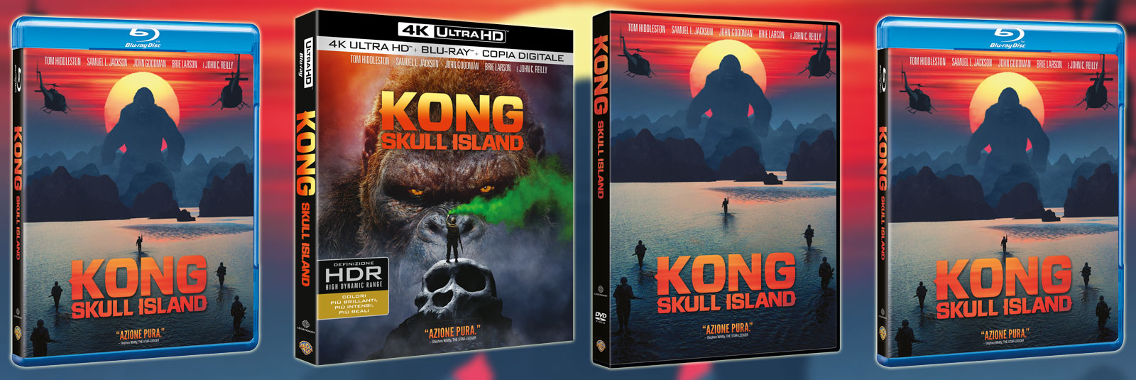 Kong: Skull Island in DVD, Blu-ray 4k Ultra HD e Digitale