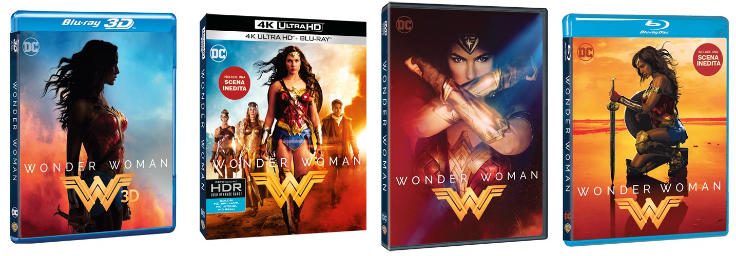 Wonder Woman in DVD, Blu-ray, 4K Ultra HD e Digitale