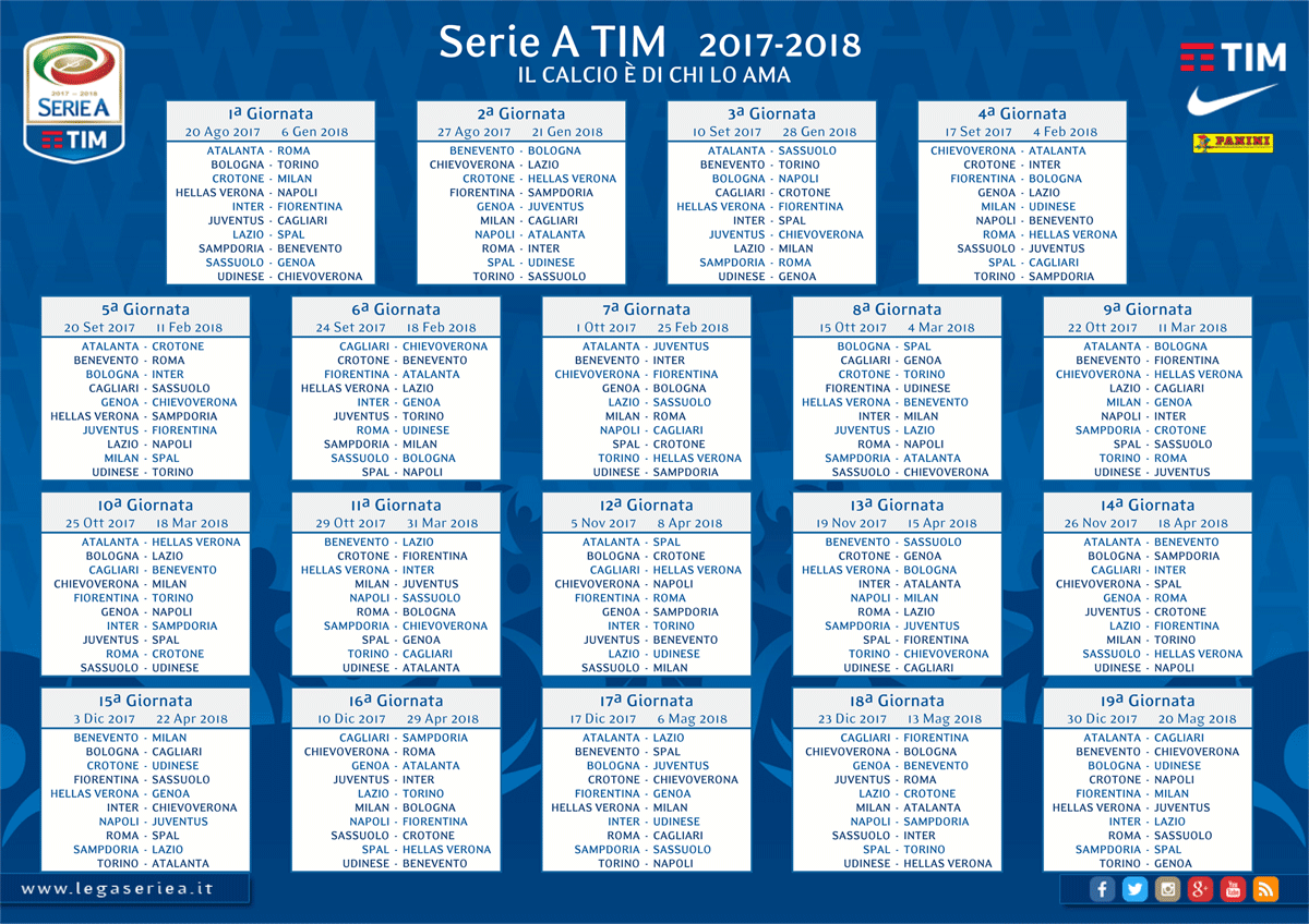 Serie A TIM 2017 2018 COMPLETO