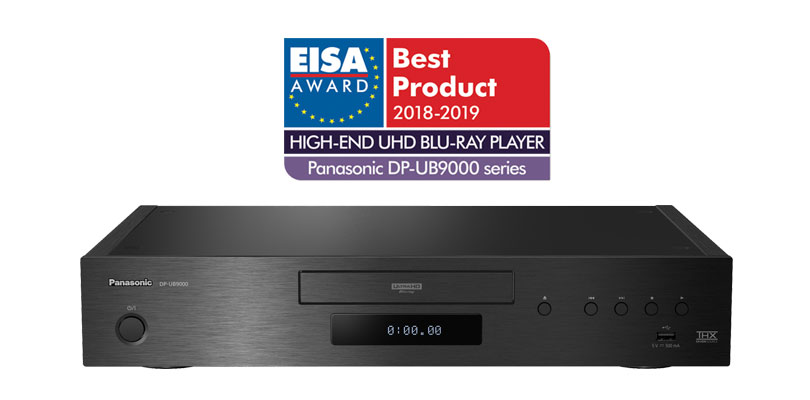 Panasonic UB9000 premiato da EISA come Miglior lettore Blu-ray UHD di fascia alta 2018-19