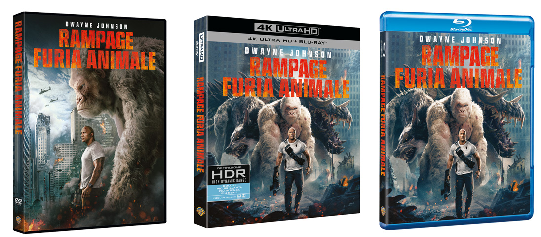 Rampage: Furia animale con Dwayne Johnson IN DVD, Blu-ray, 4K UHD e Digitale