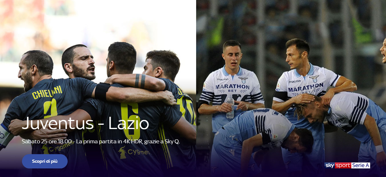 Sky, come vedere la Serie A in 4k HDR: si parte con Juventus-Lazio il 25 agosto