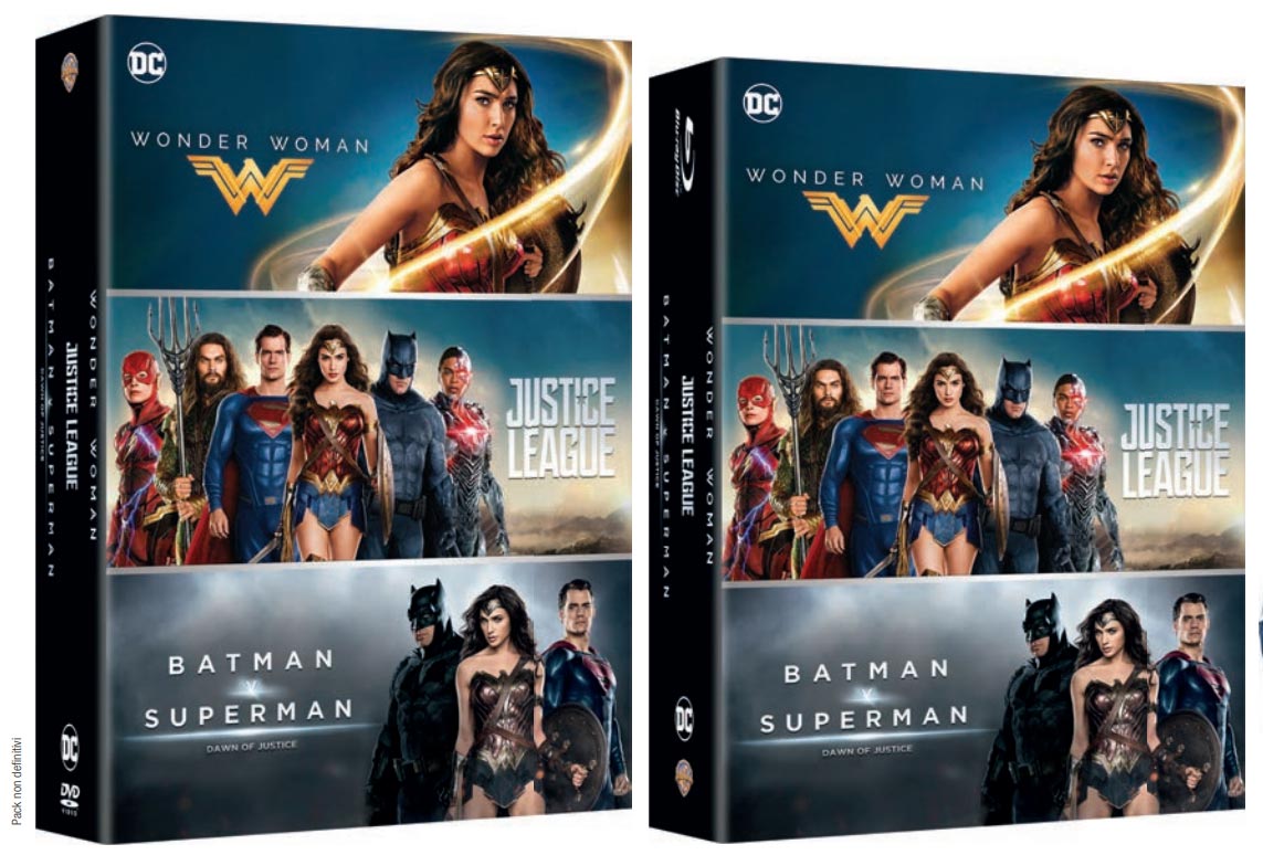 DC Comics BoxSet con Wonder Woman, Justice League, Batman V Superman in DVD e Blu-ray da ottobre