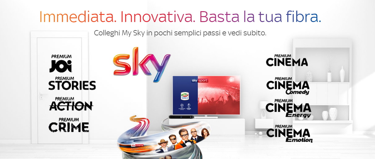 Sky Via Fibra, arrivano i canali e contenuti Premium