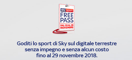 Sky Sport Free Pass per Black Friday 2018