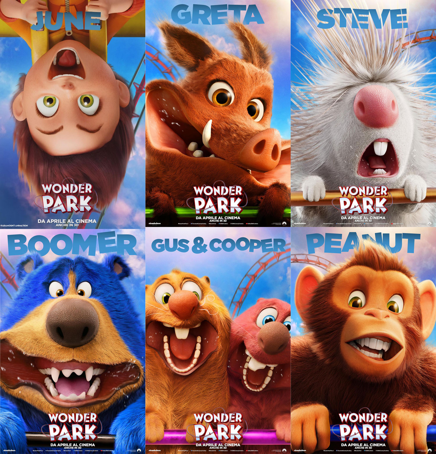 Wonder Park, Poster Animati dei Personaggi