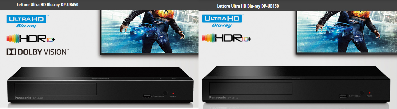 Panasonic DP-UB150 e DP-UB450, lettori Blu-ray 4k Ultra-HD con supporto dei metadati dinamici