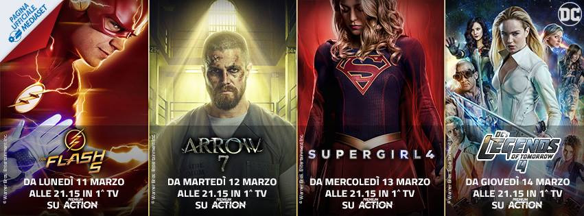 Settimana Super su Premium Action con The Flash 5, Arrow 7, Supergirl 4 e Legends Of Tomorrow 4
