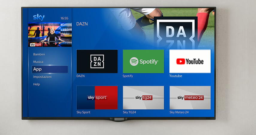 YouTube su Sky Q