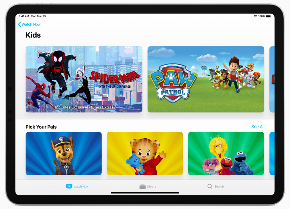 La nuova app Apple TV - Sezione Bambini