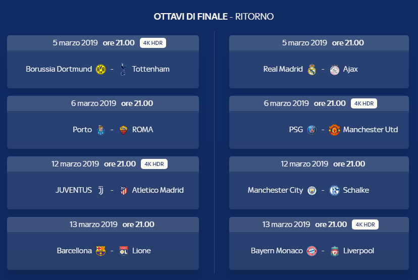 CHAMPIONS LEAGUE 2018-19 | OTTAVI DI FINALE - RITORNO