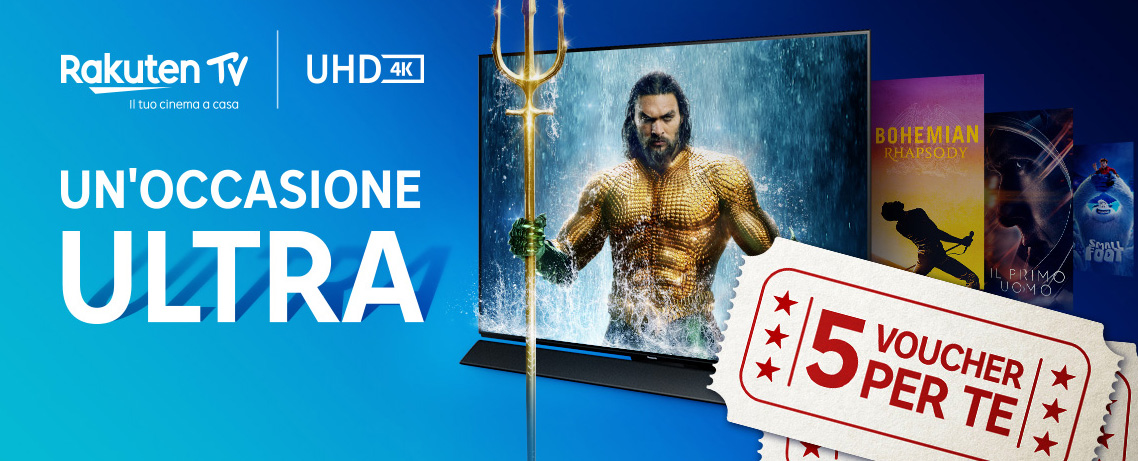 Panasonic con Un'Occasione Ultra regala 5 film in 4K su Rakuten TV