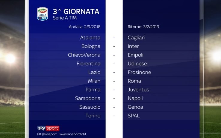 Serie A TIM 2018/19  3a GIORNATA