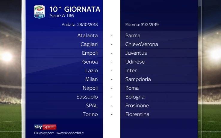 Serie A TIM 2018/19  10a GIORNATA