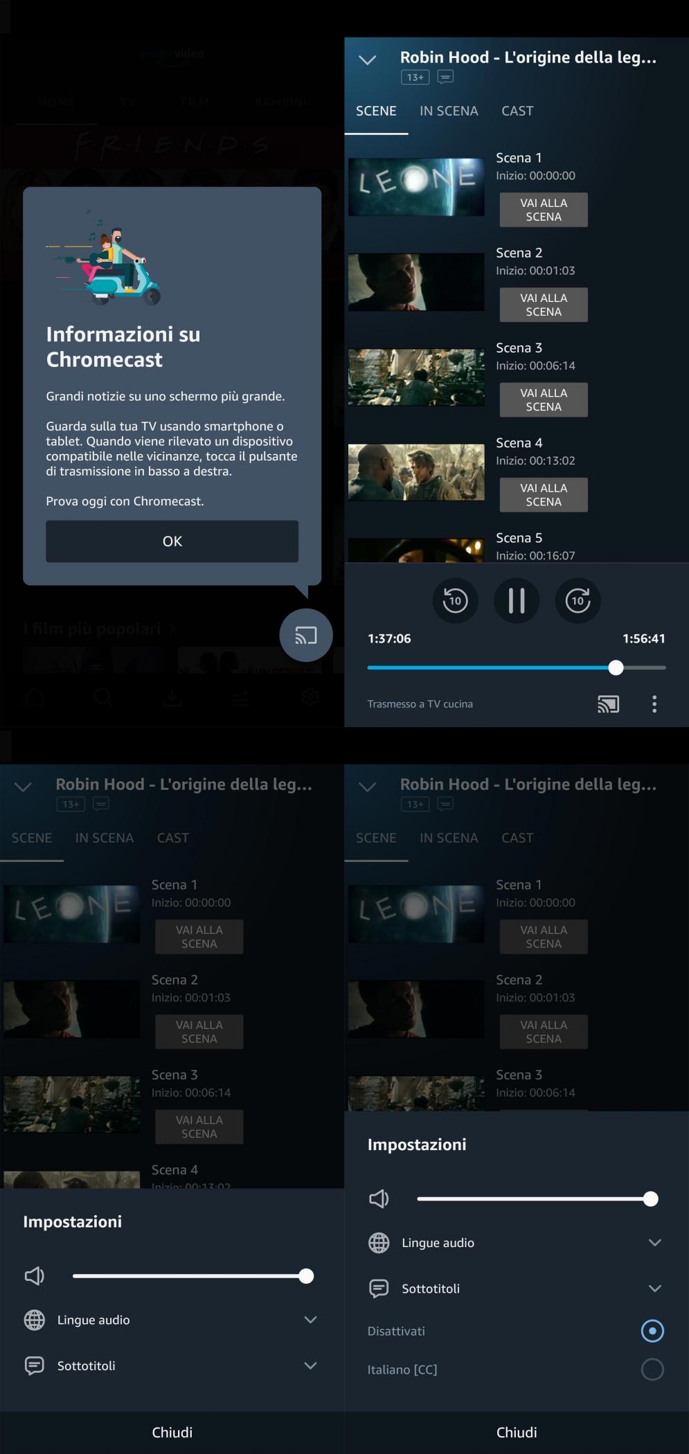 La app di Prime Video su Chromecast e dispositivi Android TV