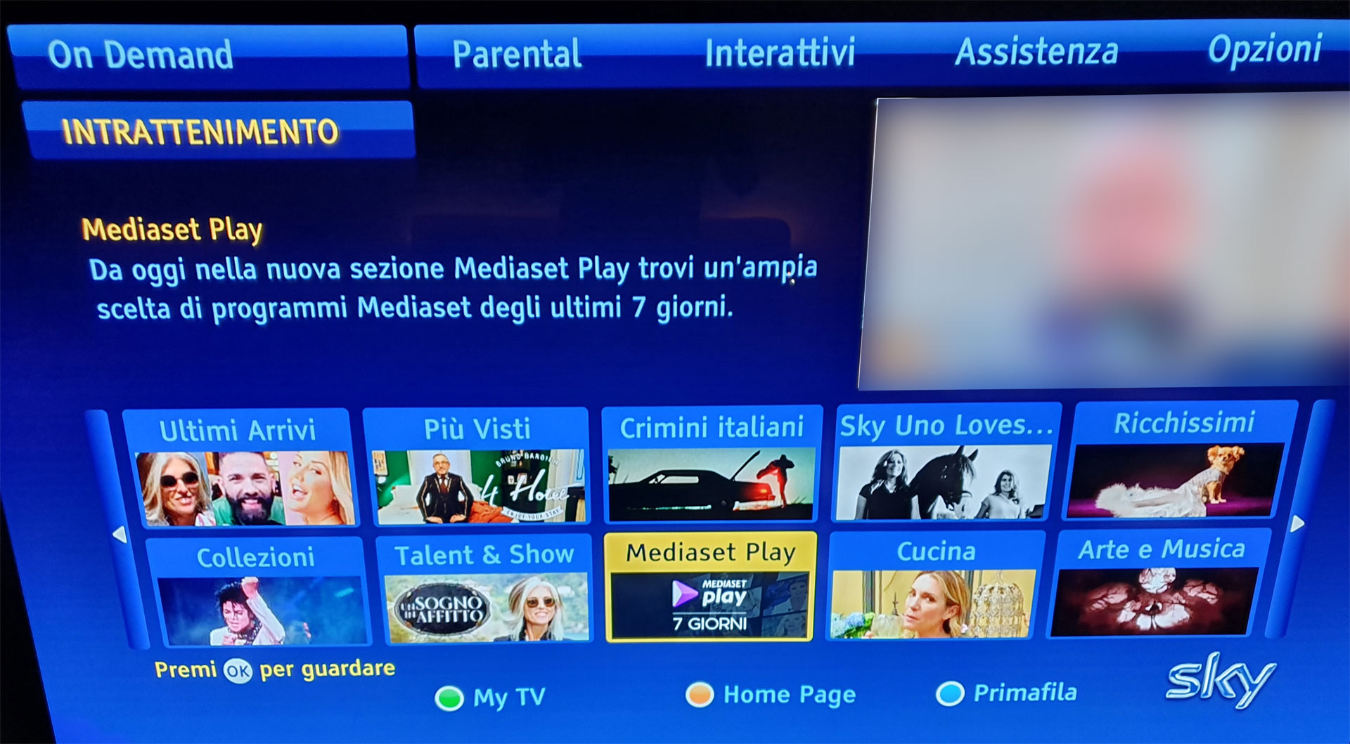 I contenuti TV di Mediaset su Sky On Demand