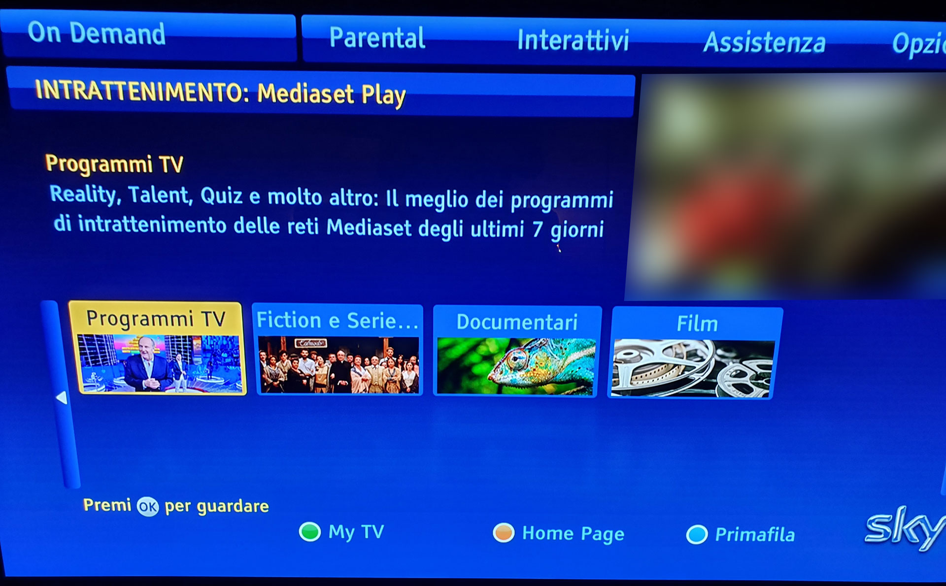 I contenuti TV di Mediaset su Sky On Demand